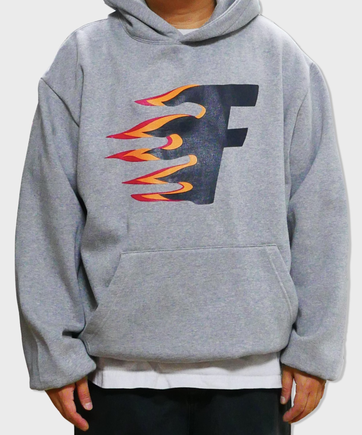 oversized fire hoodie (grey)