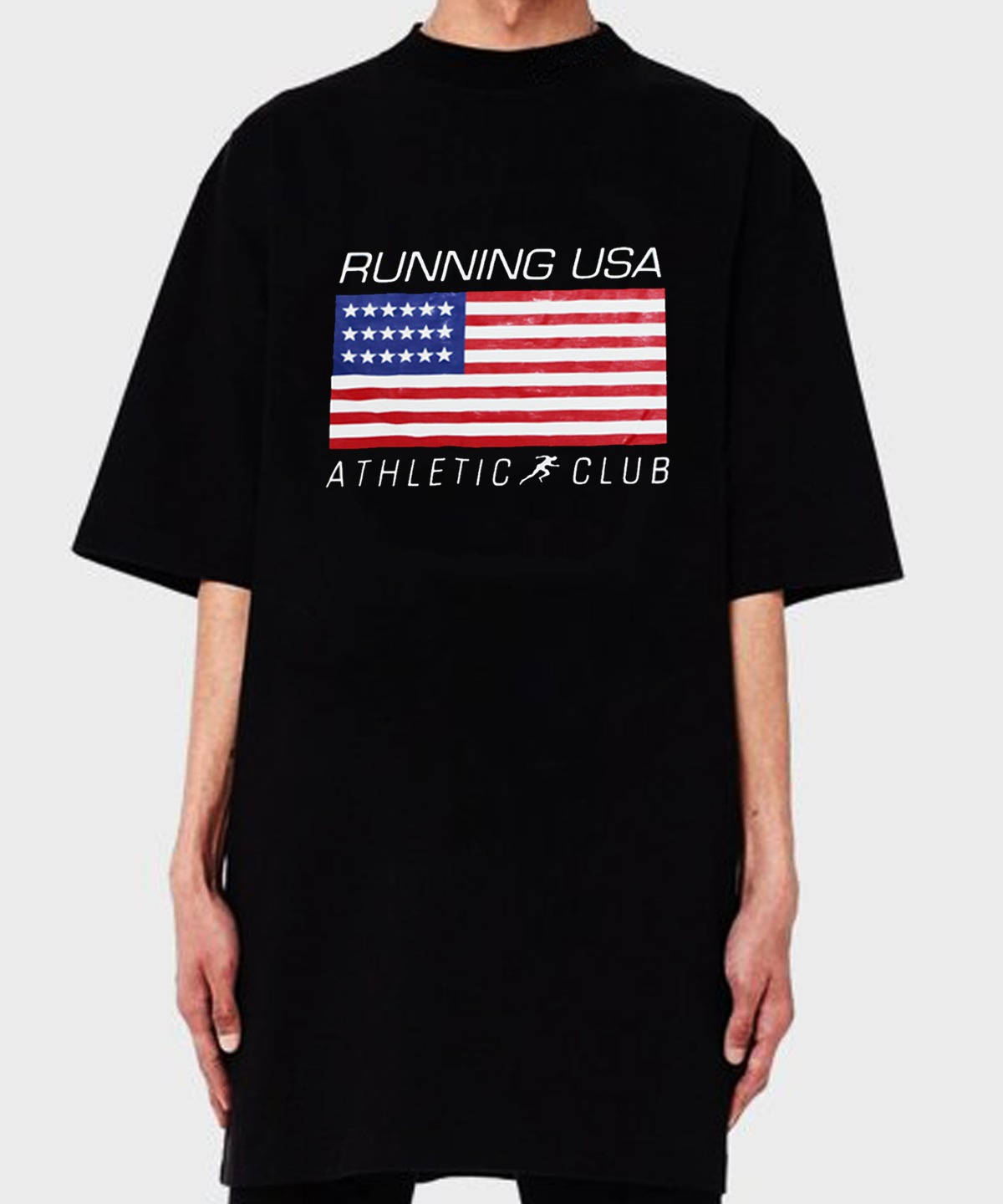 running usa athletic club tee (black)